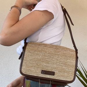 wicker shoulder bag (crosslist on depop)